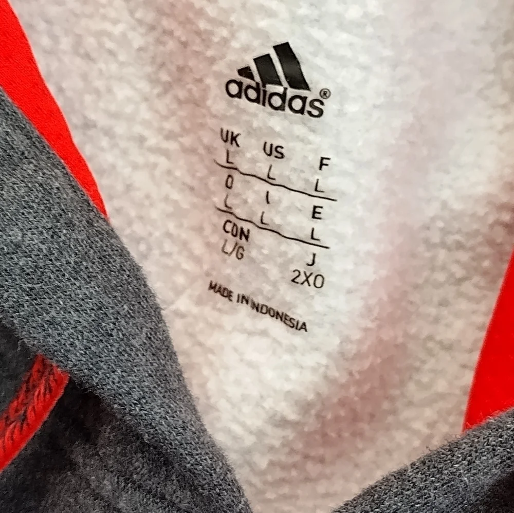 ADIDAS Big Lettering Pullover Hoodie Adult Size Large With Insulation Hipster